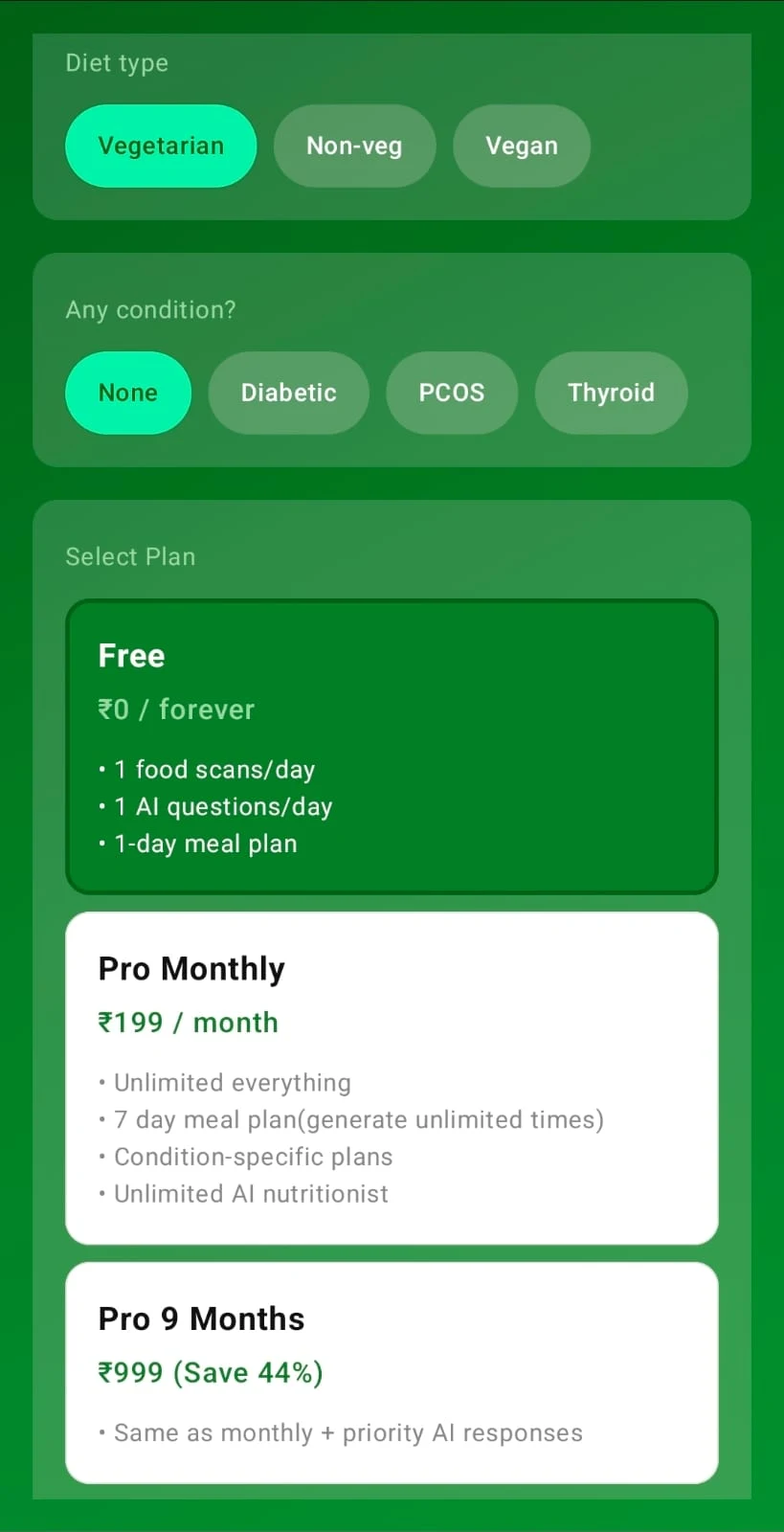 NutriAi screenshot